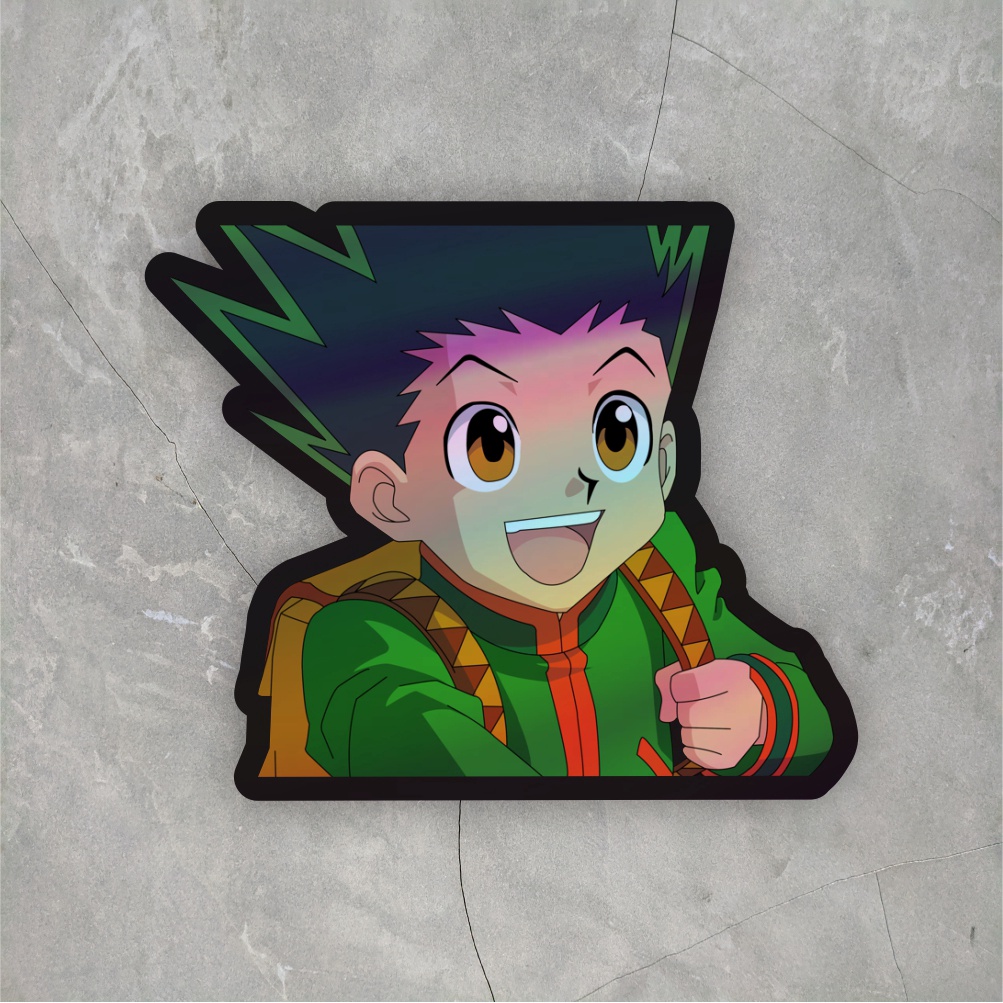 Jual Sticker Anime Hologram Gon Hunter X Hunter Stickr Ukuran +- 7 Cm 