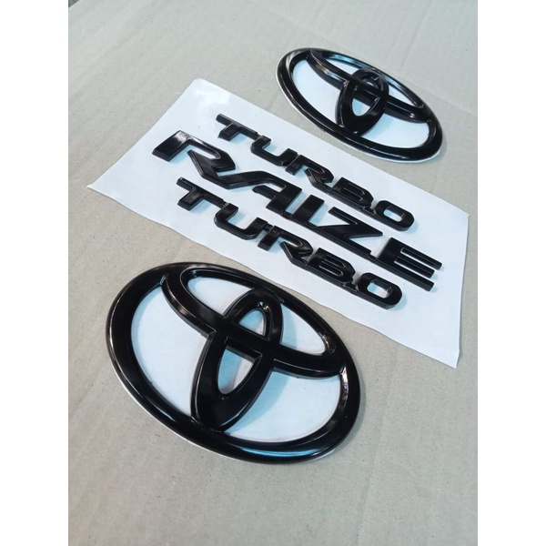 Jual emblem logo tulisan RAIZE dan logo Toyota blackgloss | Shopee ...
