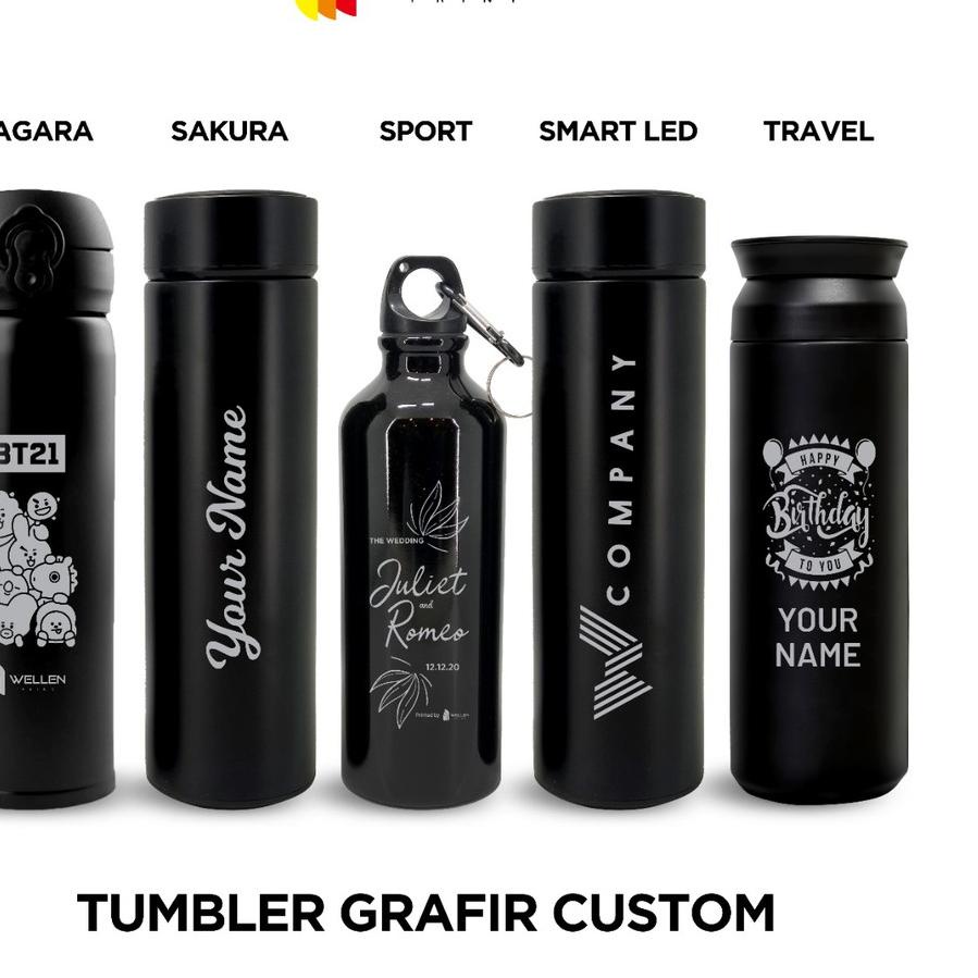 Jual Wellen Print Tumbler Grafir Custom All Model Hampers Termos Botol Minum Nama Logo 3723