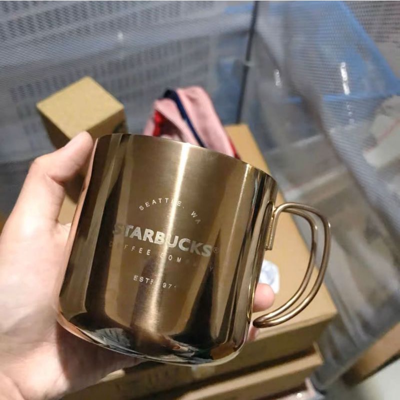 Jual Starbucks Stainless Steel Mug Gatherings Silver Metal Camping Wire ...