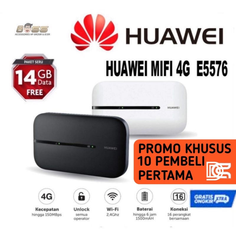 Jual Mifi Modem Huawei E5576 4G LTE UNLOCK version FREE 14GB kuota