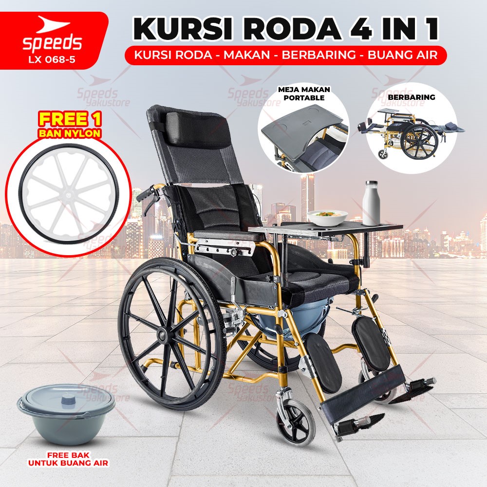Jual SPEEDS Kursi Roda Travel Masuk Pesawat Kursi Roda Warna Hitam