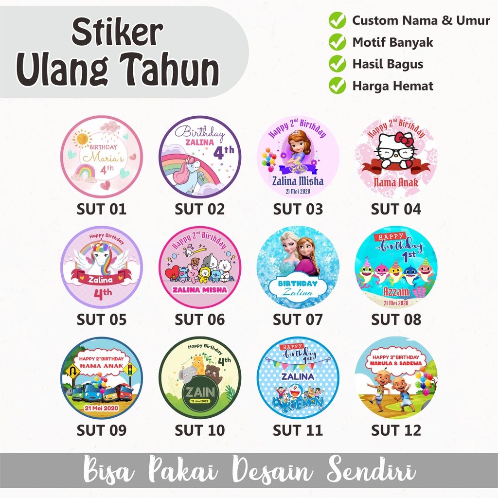 Jual STIKER ULTAH STIKER ULANG TAHUN | Shopee Indonesia