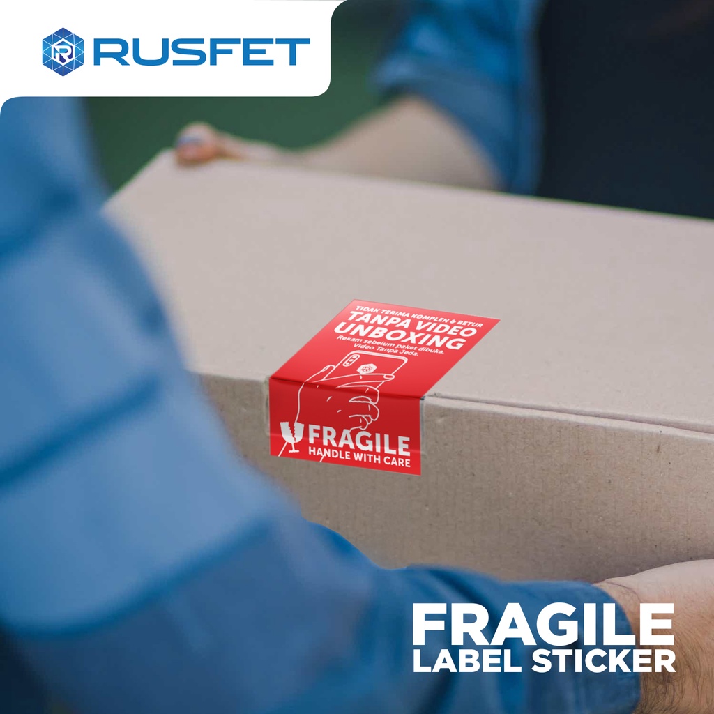 Jual Sticker Sticker Unboxing with Fragile Rusfet Label Wajib Video ...