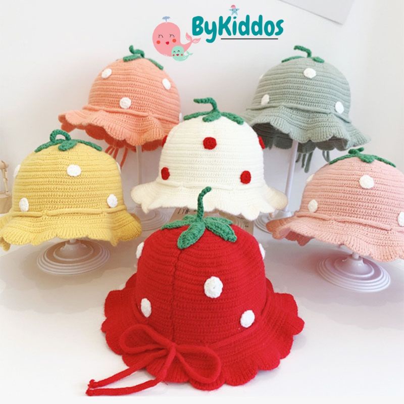Jual TOPI BUCKET HAT STROBERI RAJUT BUAT ANAK 3BULAN-2TAHUN | Shopee ...