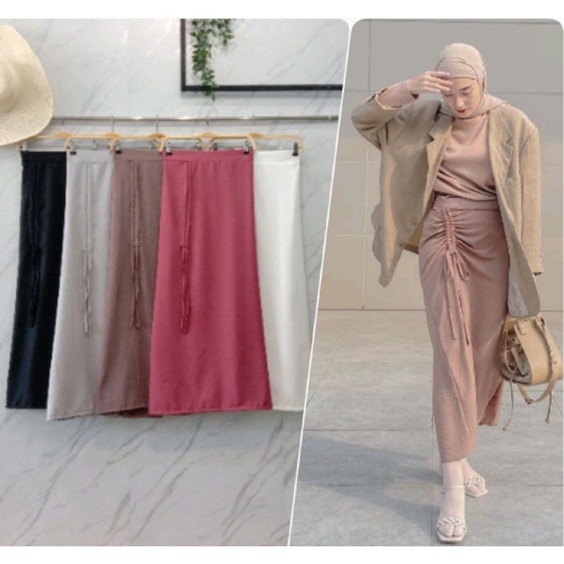 Jual Rok Serut Samping Panjang Wanita Kekinian Korean Style | Fashion ...