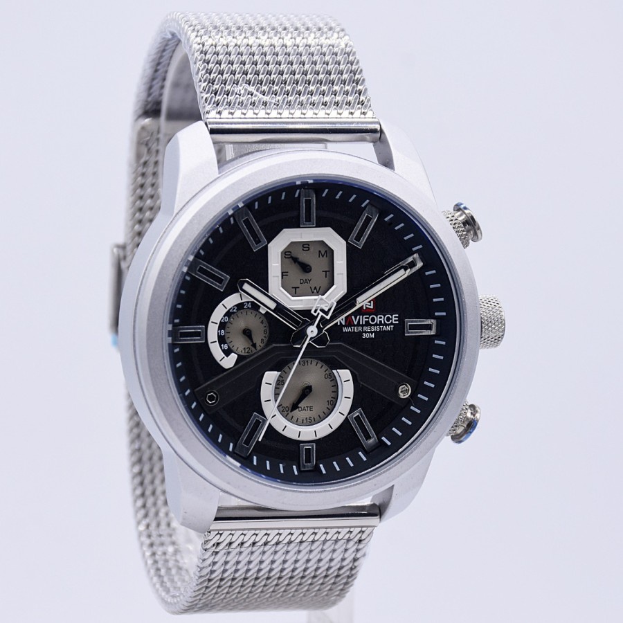 Jual JAM PRIA NAVIFORCE NF9211 RANTAI CHRONO ACTIVE ORIGINAL ANTI AIR