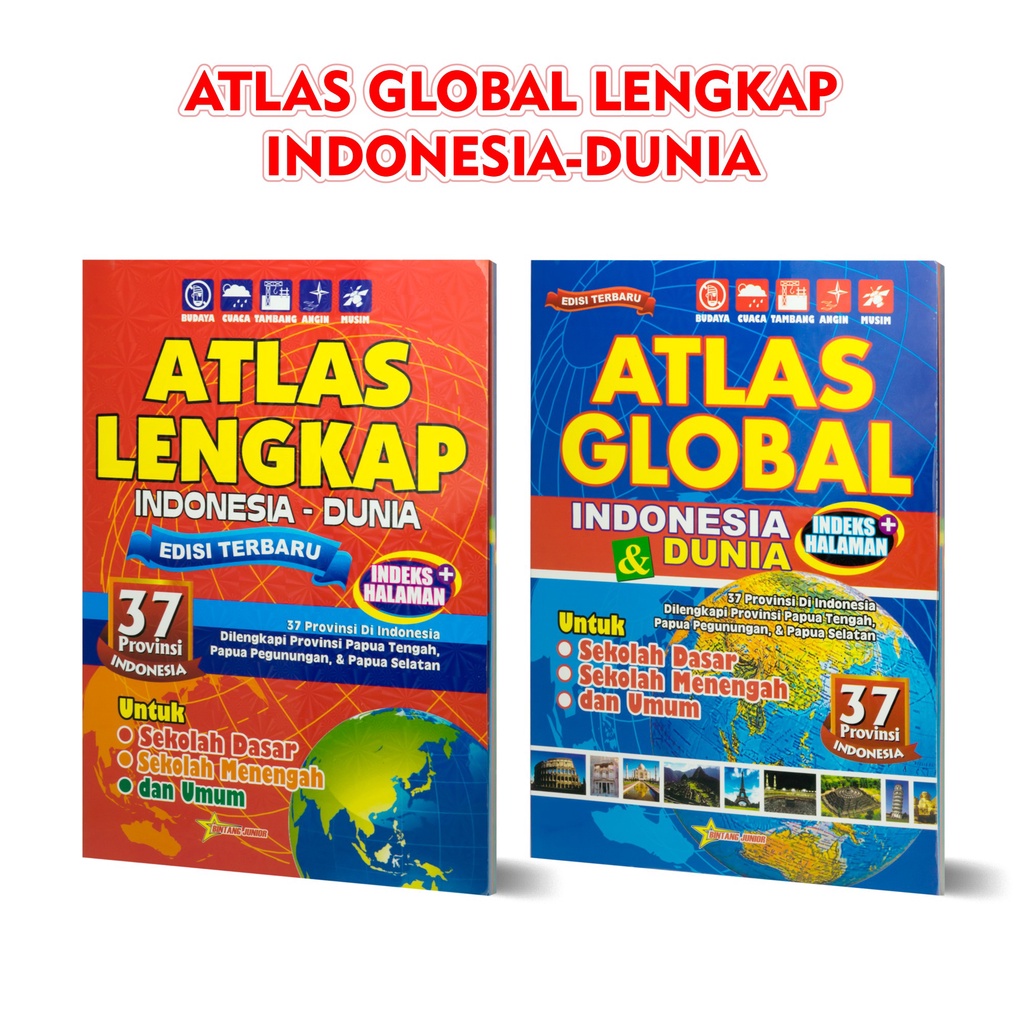 Jual Buku Atlas Indonesia 37 Provinsi / Atlas Lengkap Indonesia / Atlas ...