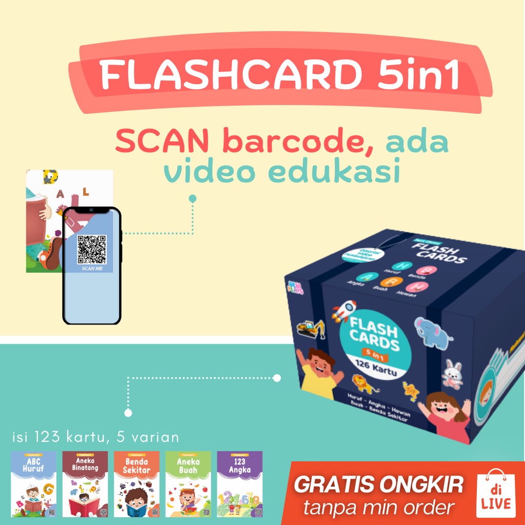 Jual N1 Flash Card Mainan Anak Bayi Edukasi Anak Bayi 1 2 3 5 Tahun