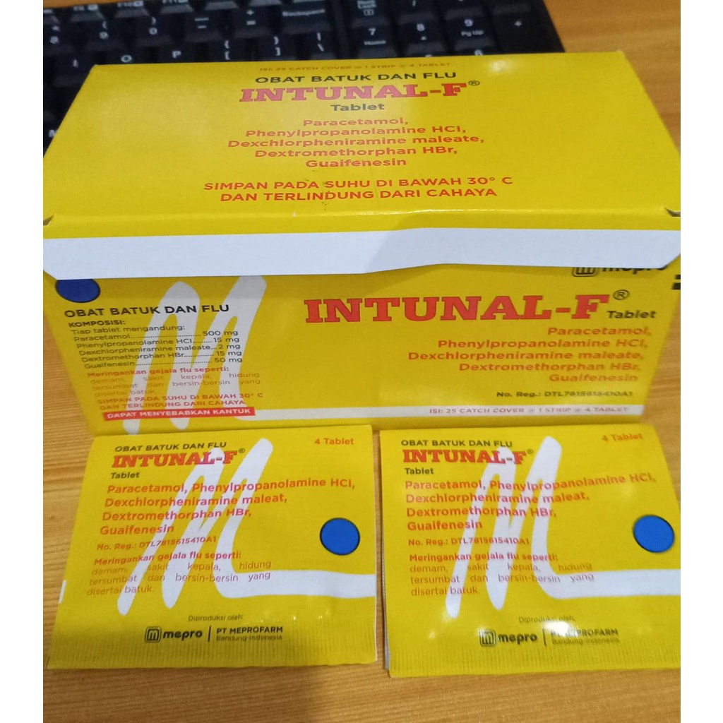Jual Intunal F Obat Batuk Pilek Pereda Demam Perstrip 4 Tablet