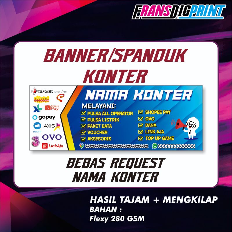 Jual Spanduk Konter Banner Konter Banner Pulsa | Shopee Indonesia