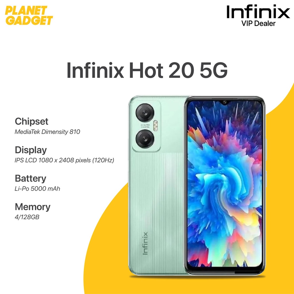 Jual Infinix Hot 20 5G 4/128GB NFC [Garansi Resmi Infinix] | Shopee ...