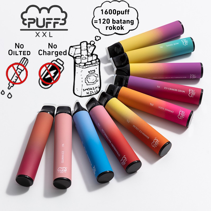 Jual PUFF-1600 puff-All Flavours Vapoor pod/Vapee sekali pakai ...