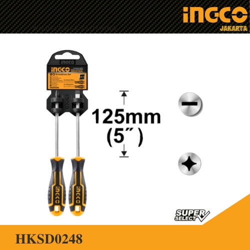 Jual Obeng Plus Minus Magnet Set 2pcs Gg. Karet Screwdriver INGCO ...