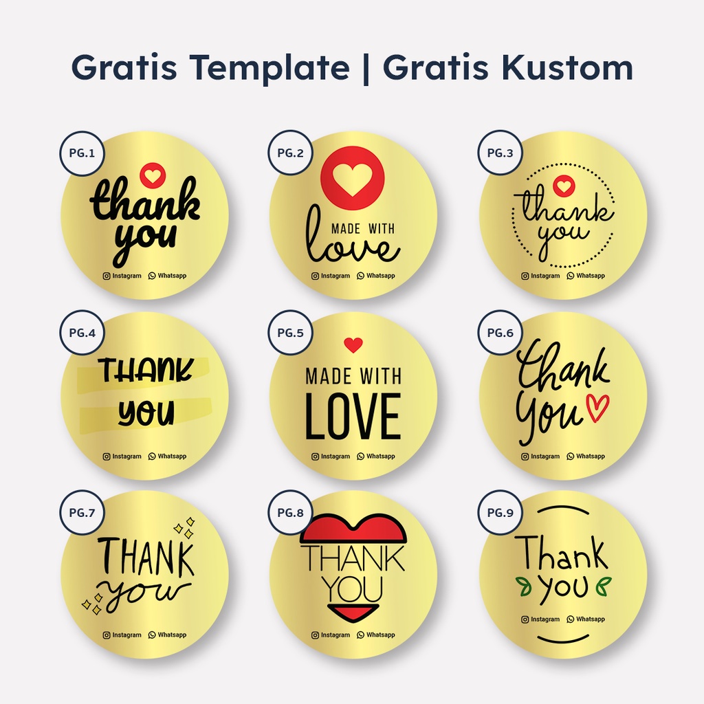 Jual Cetak Stiker Gold Bulat Custom Desain Template | Shopee Indonesia