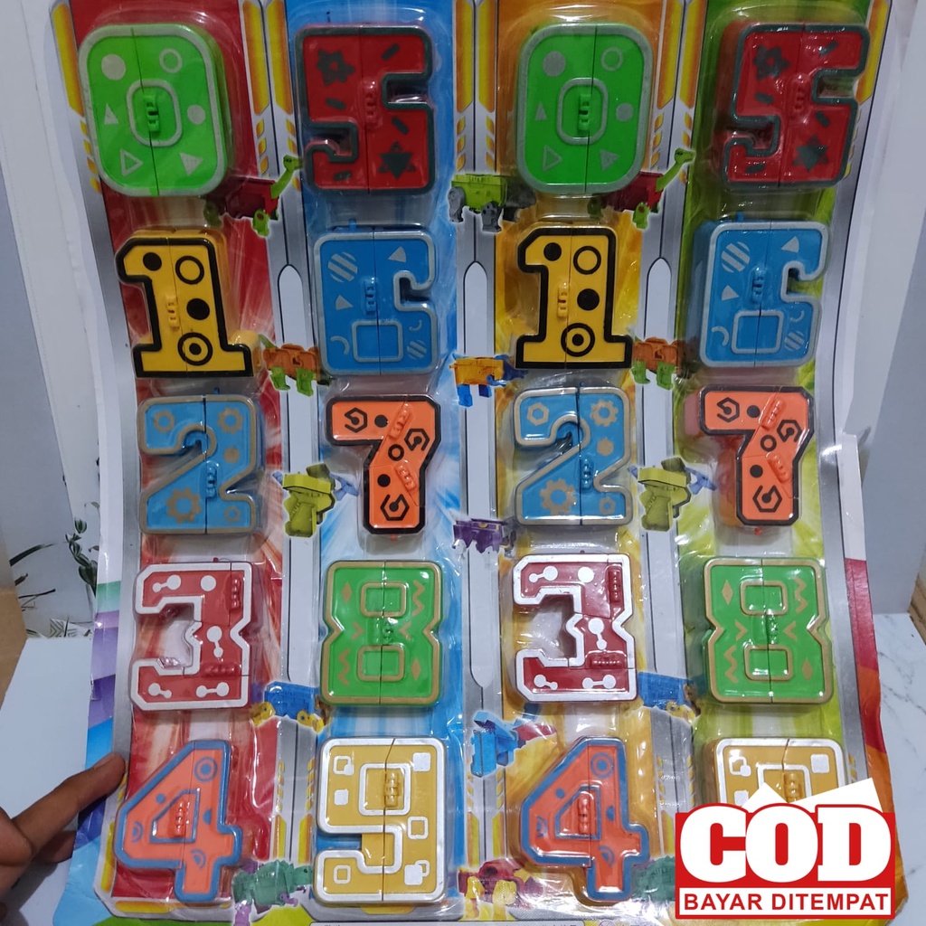 Jual 10 Pcs Mainan Robot Angka 0 - 9 / Mainan Robot Transform Angka ...