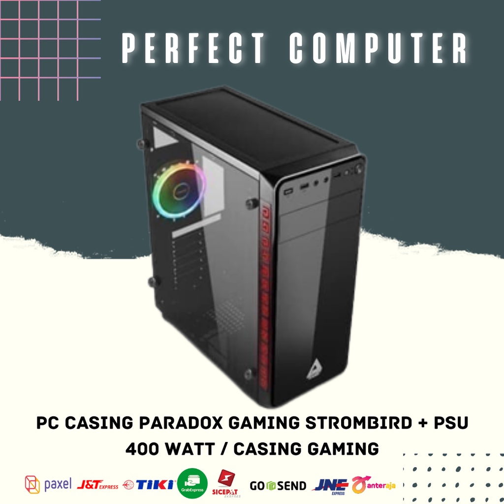Jual PC Casing Paradox Gaming Strombird + PSU 400 WATT / Casing Gaming ...