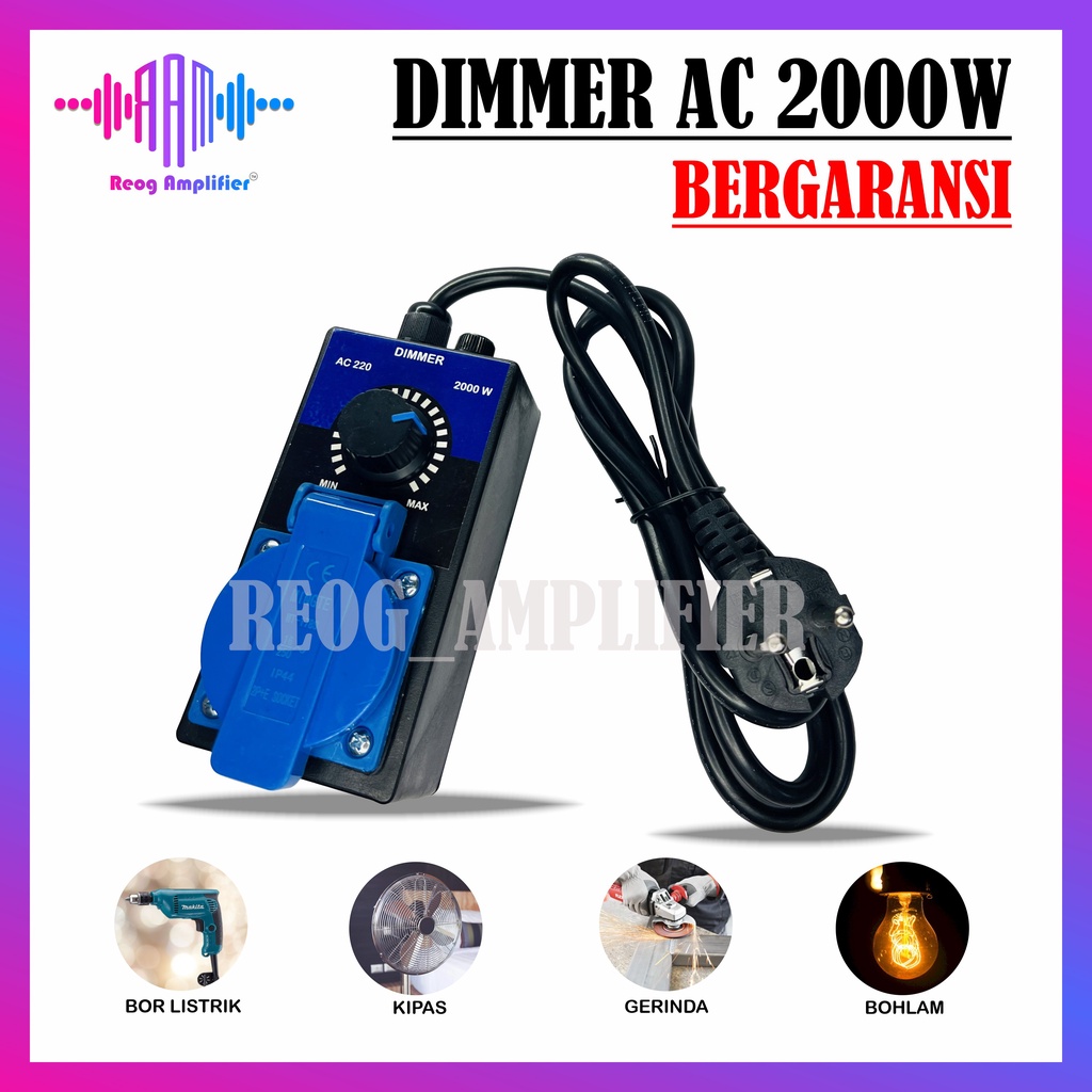 Jual DIMMER 2000 WATT AC peredup lampu pengatur kecepatan mesin gerinda ...