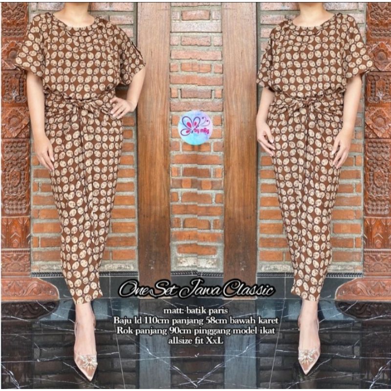 Jual Kaftan Batik One Set Jawa Klasik | Shopee Indonesia