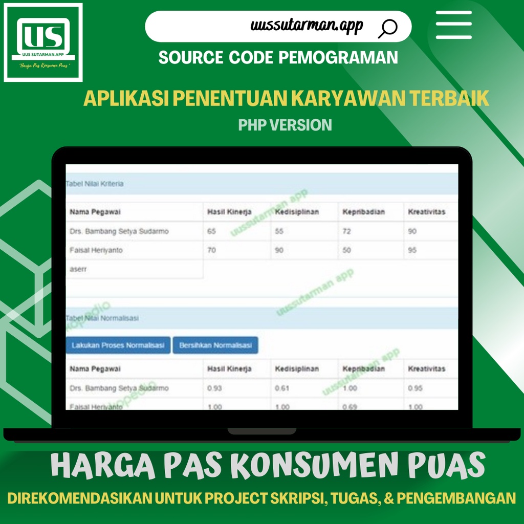Jual Source Code Aplikasi Penentuan Karyawan Terbaik Php Shopee Indonesia 7035