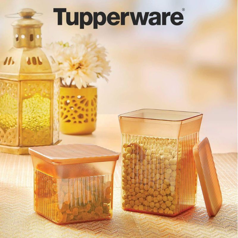 Jual Tupperware Family Mate Square 2 Toples GOLD | Shopee Indonesia