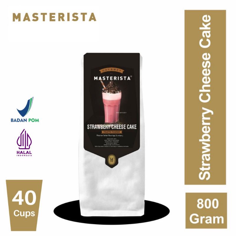 Jual Masterista powder drink strawberry cheese cake/ bubuk minuman rasa ...