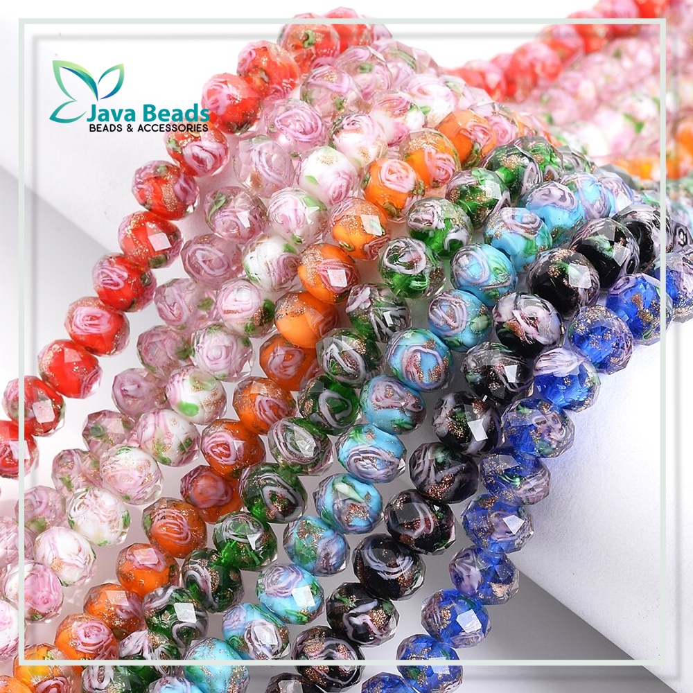 Jual Bahan Gelang Batu Crystal Bunga Lampwork Murano | Shopee Indonesia