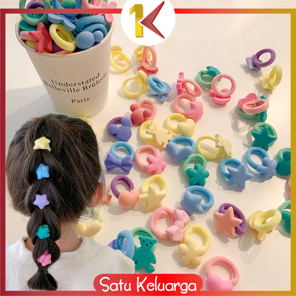 Jual SK-C770 Ikat Rambut Mini Anak Perempuan 10IN1 Motif Love Korean ...