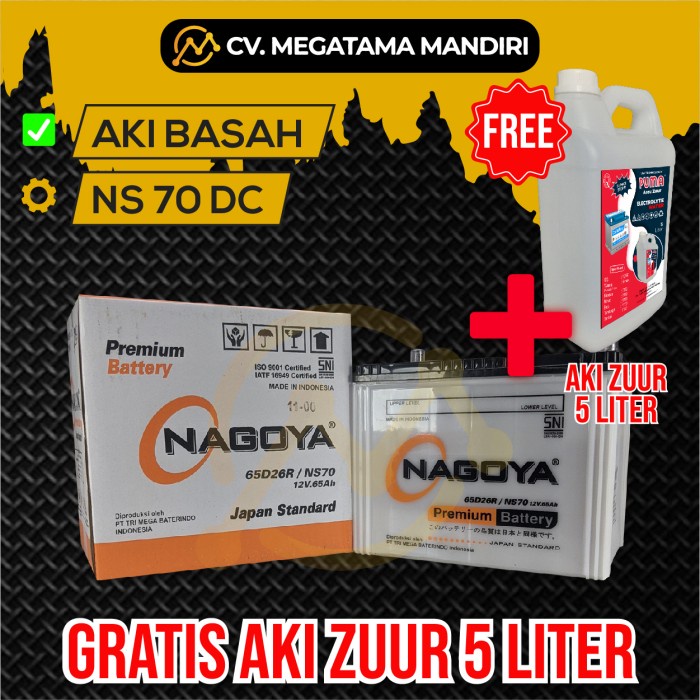 Jual Aki Panther Elf Mu-x colt diesel Fuso NS 70 NAGOYA 65 Ah INSTANT