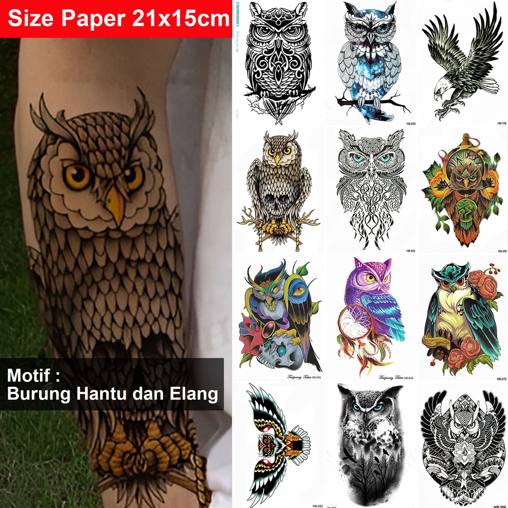 Jual Tato Burung Hantu Temporer Sticker Z1 | Shopee Indonesia