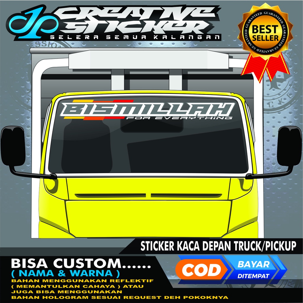 Jual STICKER KACA DEPAN TRUCK/PICKUP ATAS DAN BAWAH (BISA CUSTOM ...