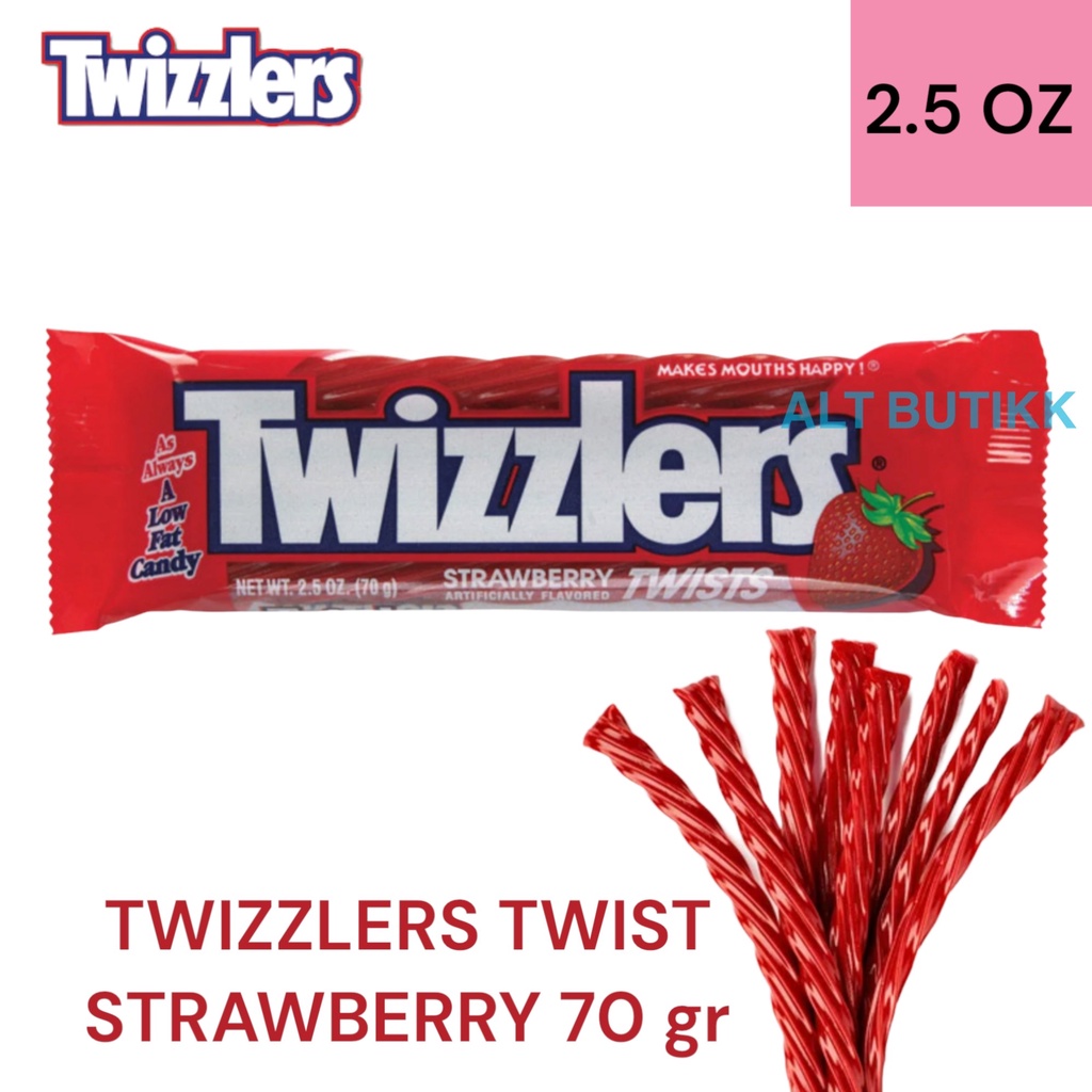 Jual TWIZZLERS TWIST STRAWBERRY CANDY 2.5 OZ | PERMEN TWIZZLER 70 GR ...