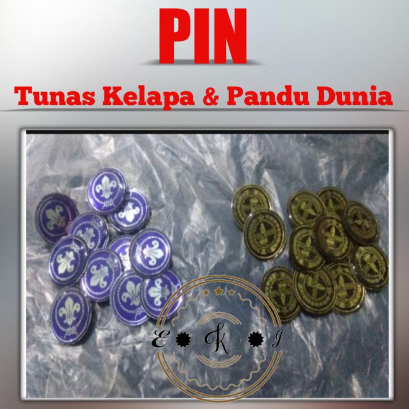 Jual ready 20pcs !! Pin Tunas Kelapa Pin Pandu Dunia Pin Wosm