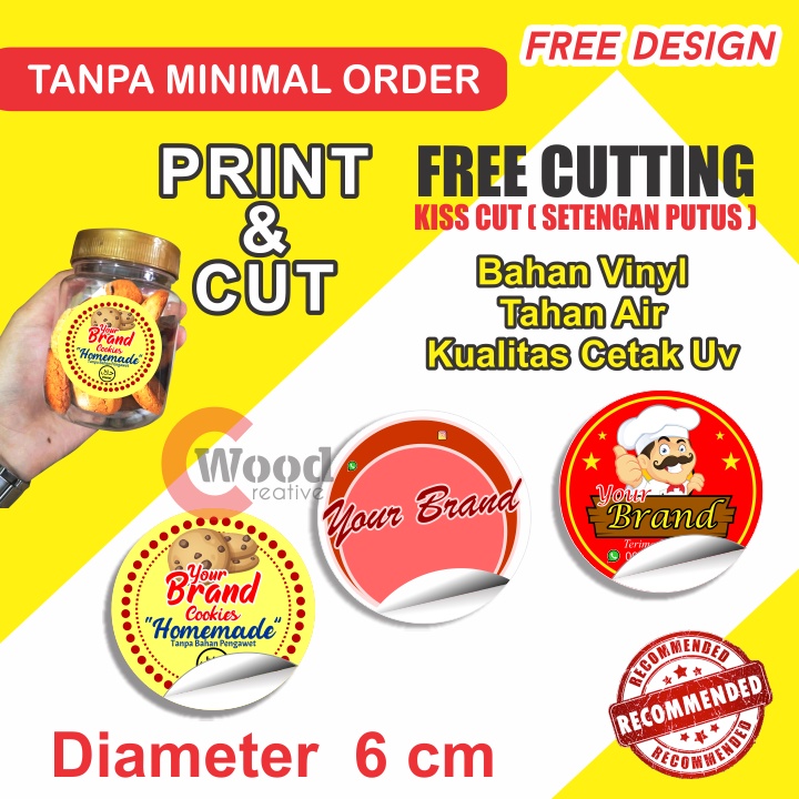 Jual CETAK STIKER LABEL MURAH DIAMETER 6CM | Shopee Indonesia