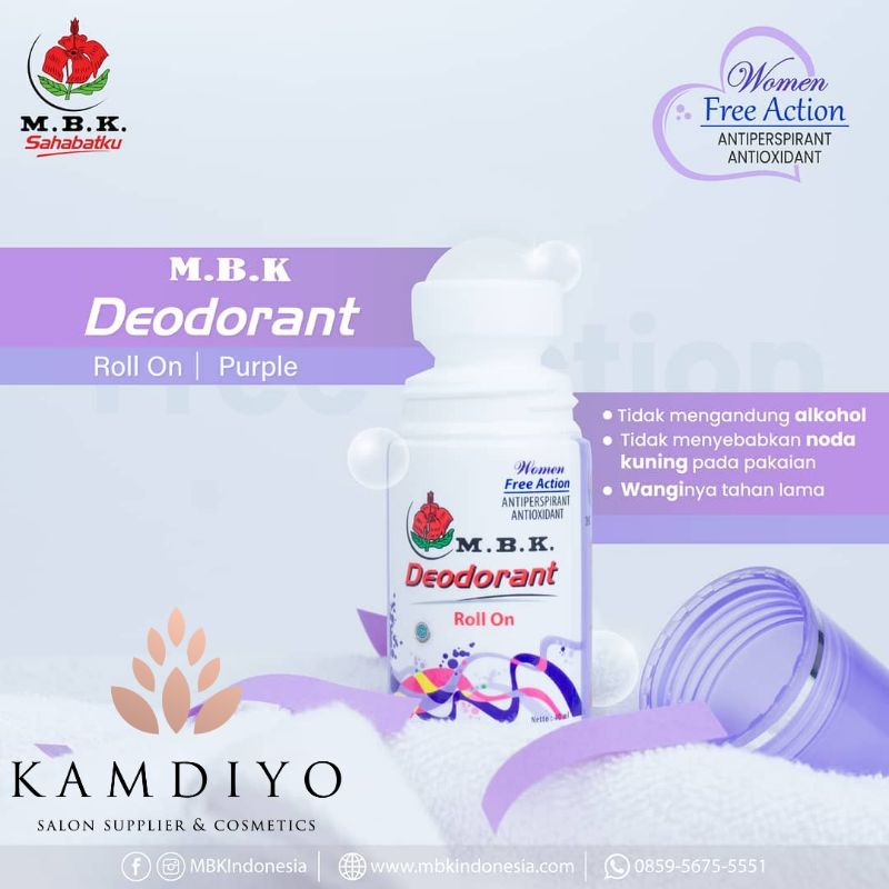 Jual M.B.K Deodorant Roll On / MBK Deodorant Roll On - 40ml | Shopee ...