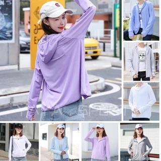 GRACIOUSTYLE - Jaket Wanita Olahraga Mesh Hoodie Outdoor Sun Protection Anti UV UPF50+  100% Original Jaket Jogging Anti Matahari