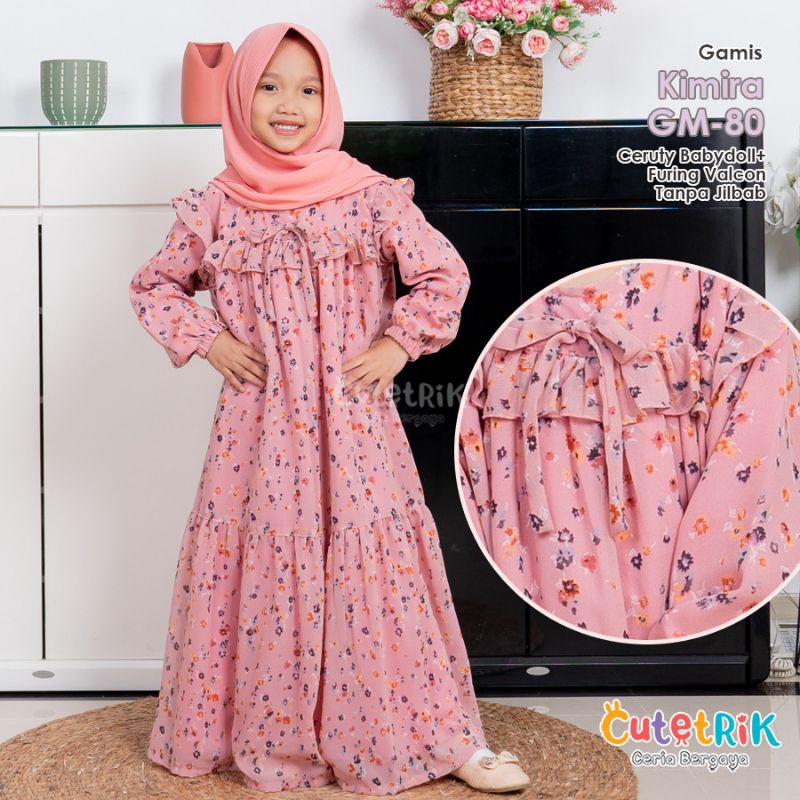 Jual Kimira Gamis Cutetrik Baju Muslim Anak Cewek Tanpa Jilbab Motif