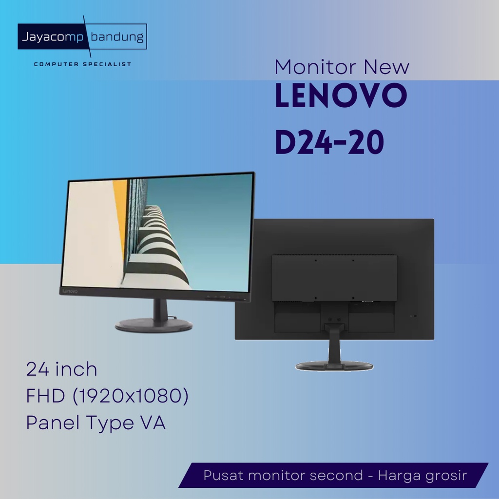 Jual Monitor LED 24 inch Lenovo D24-20 Frameless HDMI - (NEW) | Shopee ...