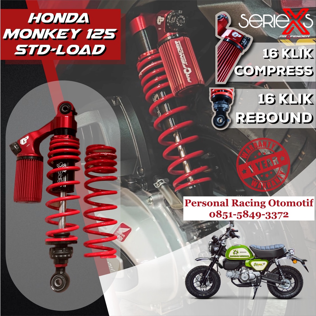 Jual Suspensi Shock Shockbreaker PROFENDER X series Honda Monkey 125cc ...