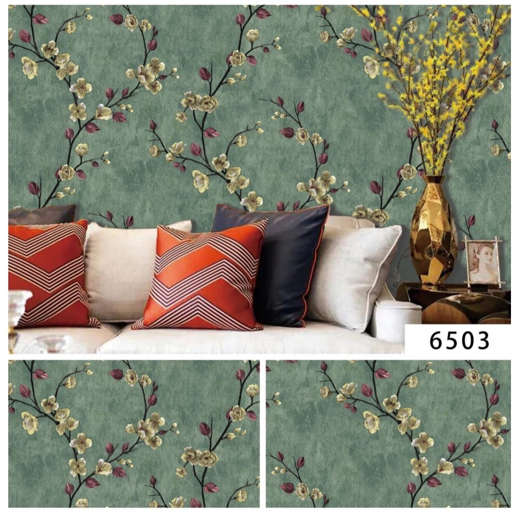 Jual Wallpaper Dinding Sakura Hijau Walstiker Bunga Walpaper