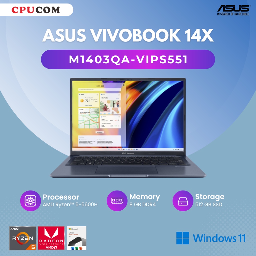 Jual Asus Vivobook 14x M1403qa Vips551 Ryzen 5 5600h 8gb 512gb Ssd W11ohs Shopee Indonesia 9487