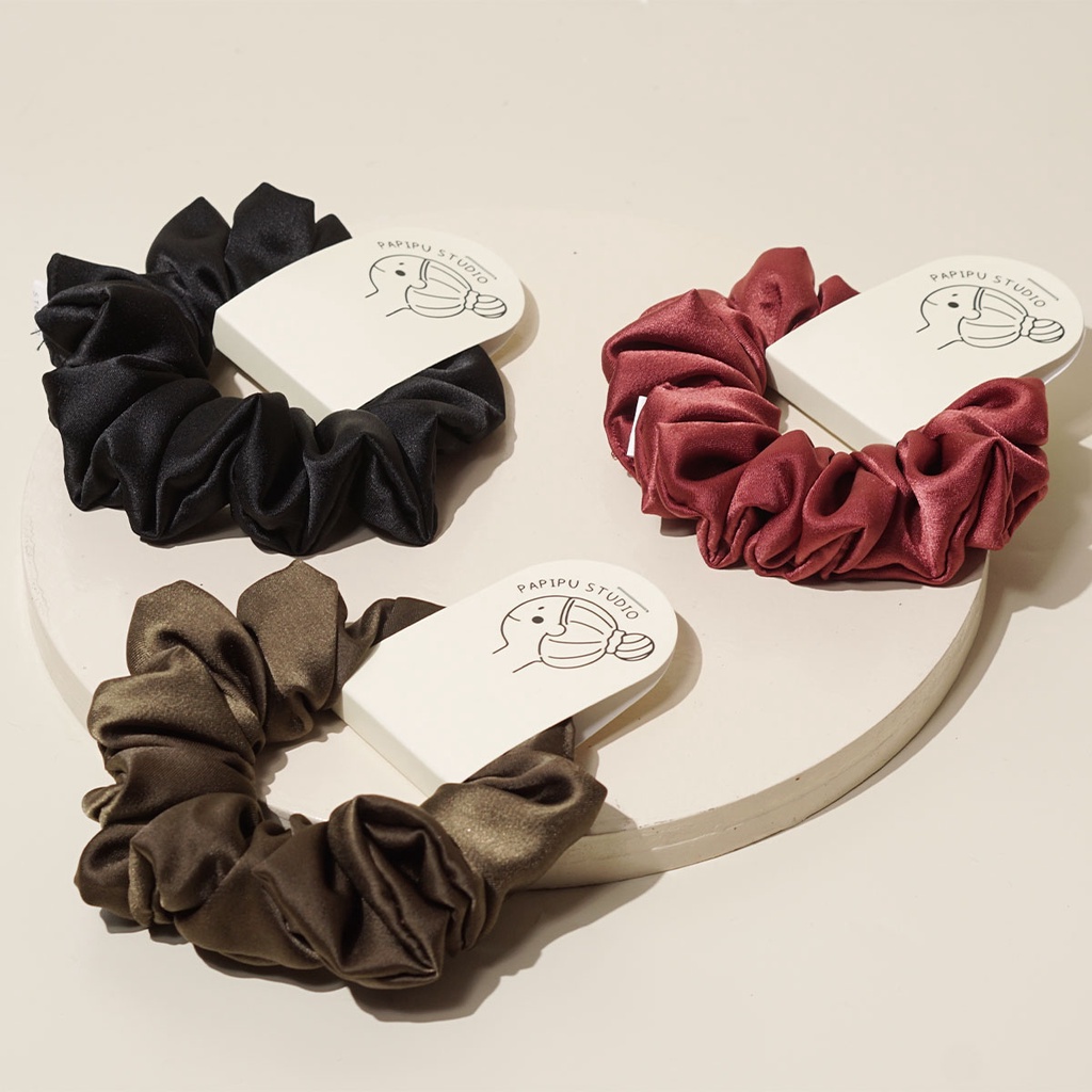 Jual Scrunchies Ikat Rambut Kunciran Satin Silk Regular Series Shopee Indonesia 