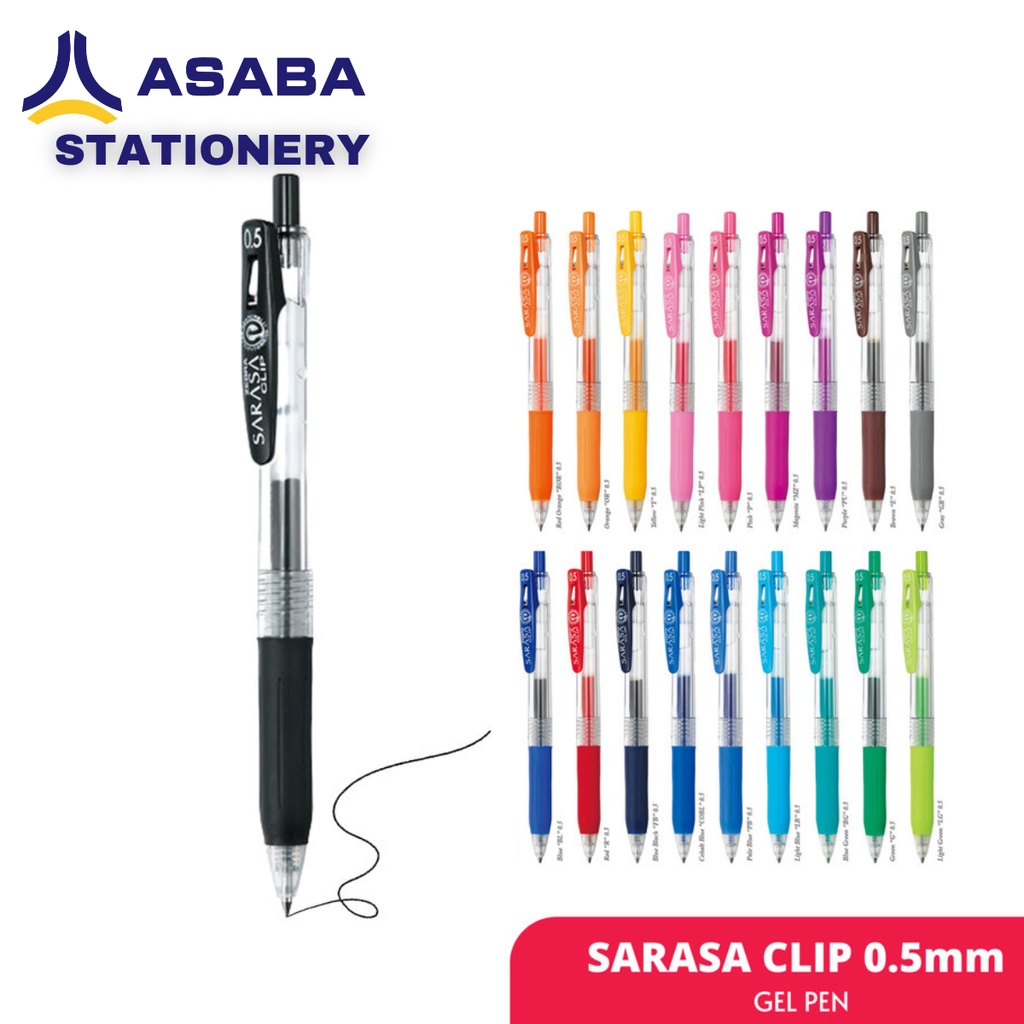Jual Asaba Stationery - Bulpen/Pen/Pulpen Warna-Warni Gel Sarasa Clip ...