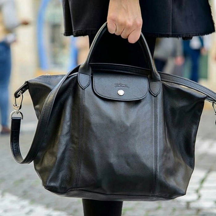 Longchamp Le Pliage Pied De Poule Shoulder Bag Medium Long Handle