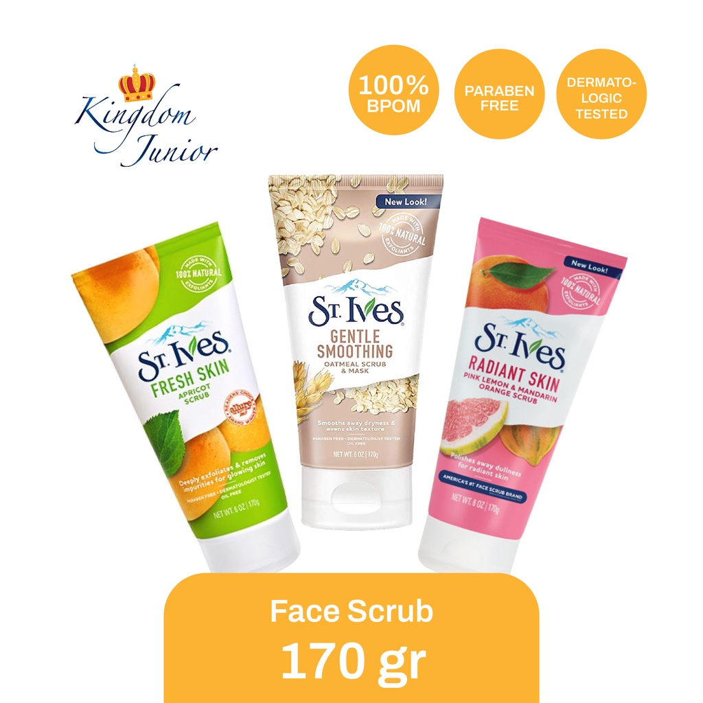 Jual St. Ives Facial Face Scrub & Mask 170gr Apricot Oatmeal Pink