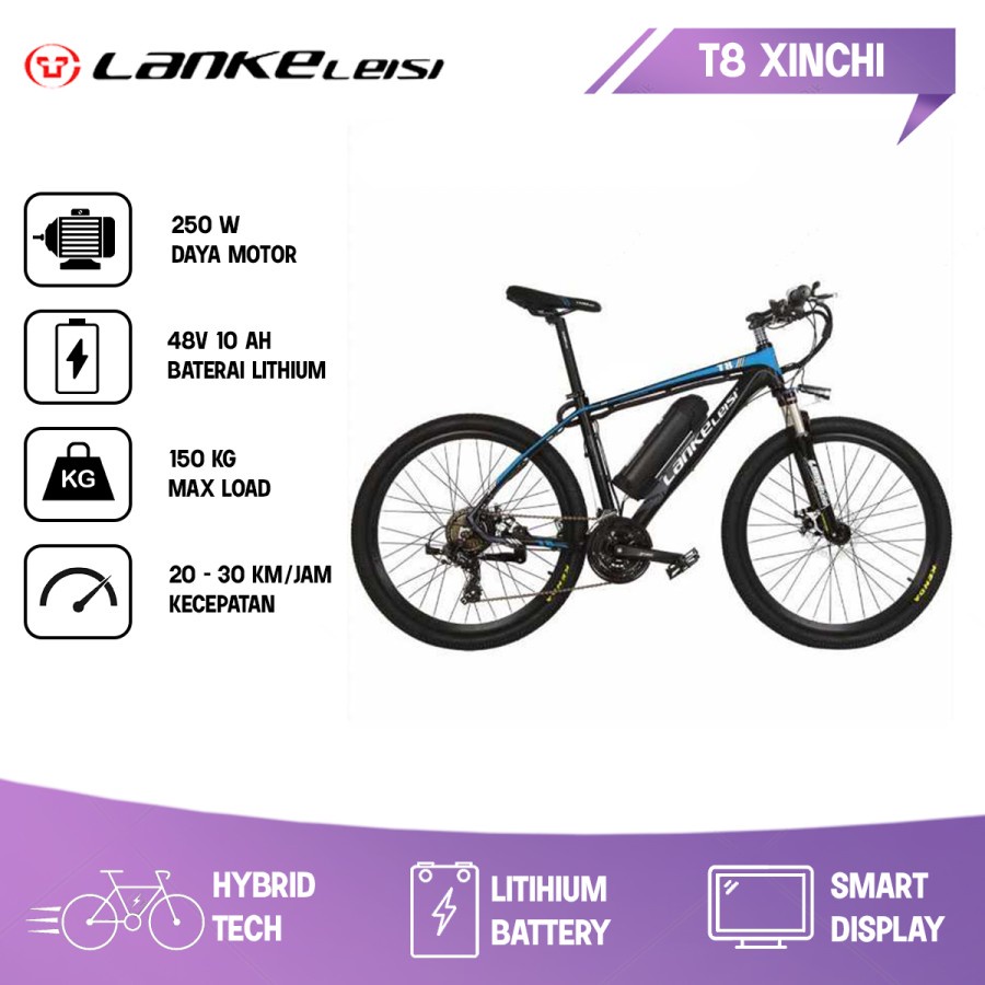 Jual Sepeda Mtb Gunung Listrik Smart Moped Elektric Bike Lankeleisi T Blue Shopee Indonesia