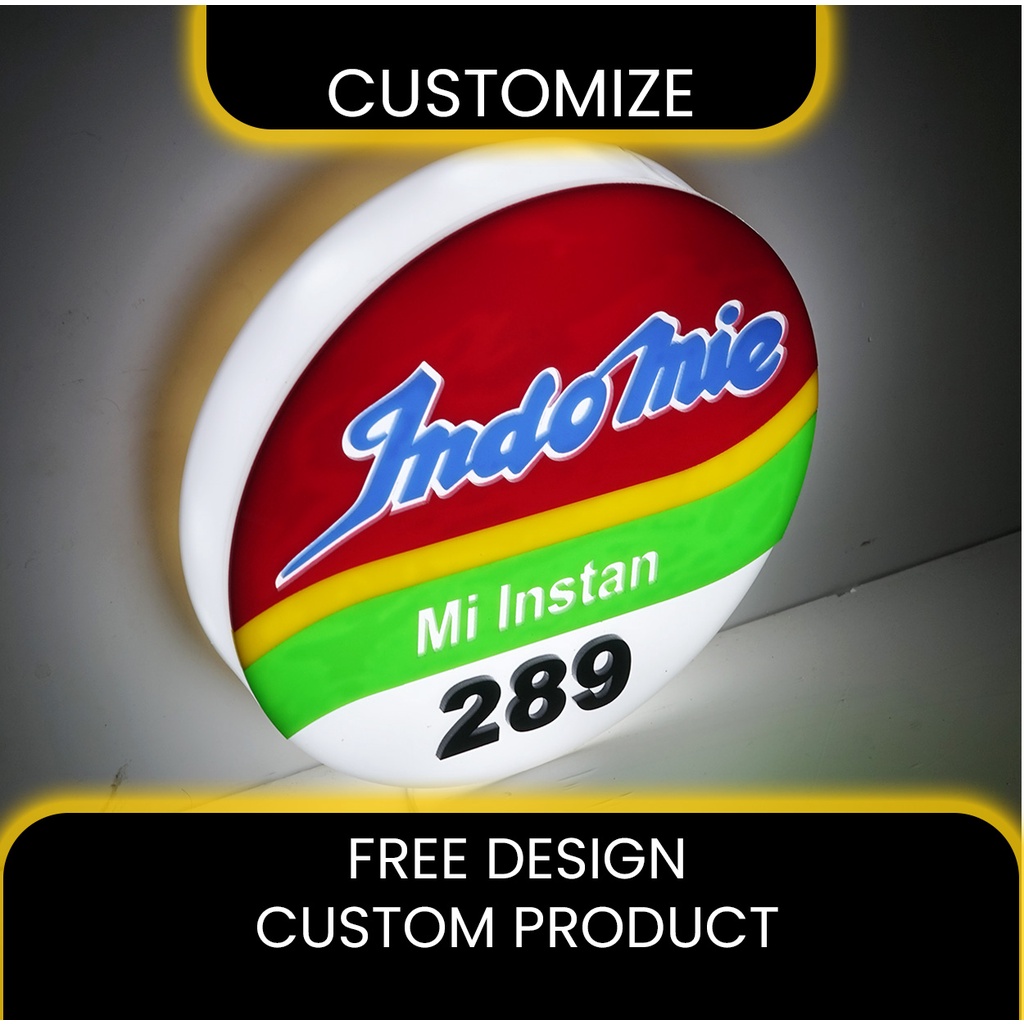 Jual Emboss Minimalis Sign Box I Neon Box Round Huruf Timbul Design