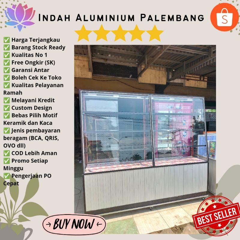 Jual ETALASE SHOWCASE BAKERY ROTI ALUMINIUM PALEMBANG | Shopee Indonesia