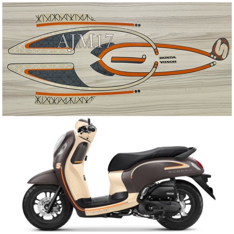 Jual STIKER STRIPING MOTOR SCOOPY 2023 COKLAT FASHION BROWN | Shopee ...