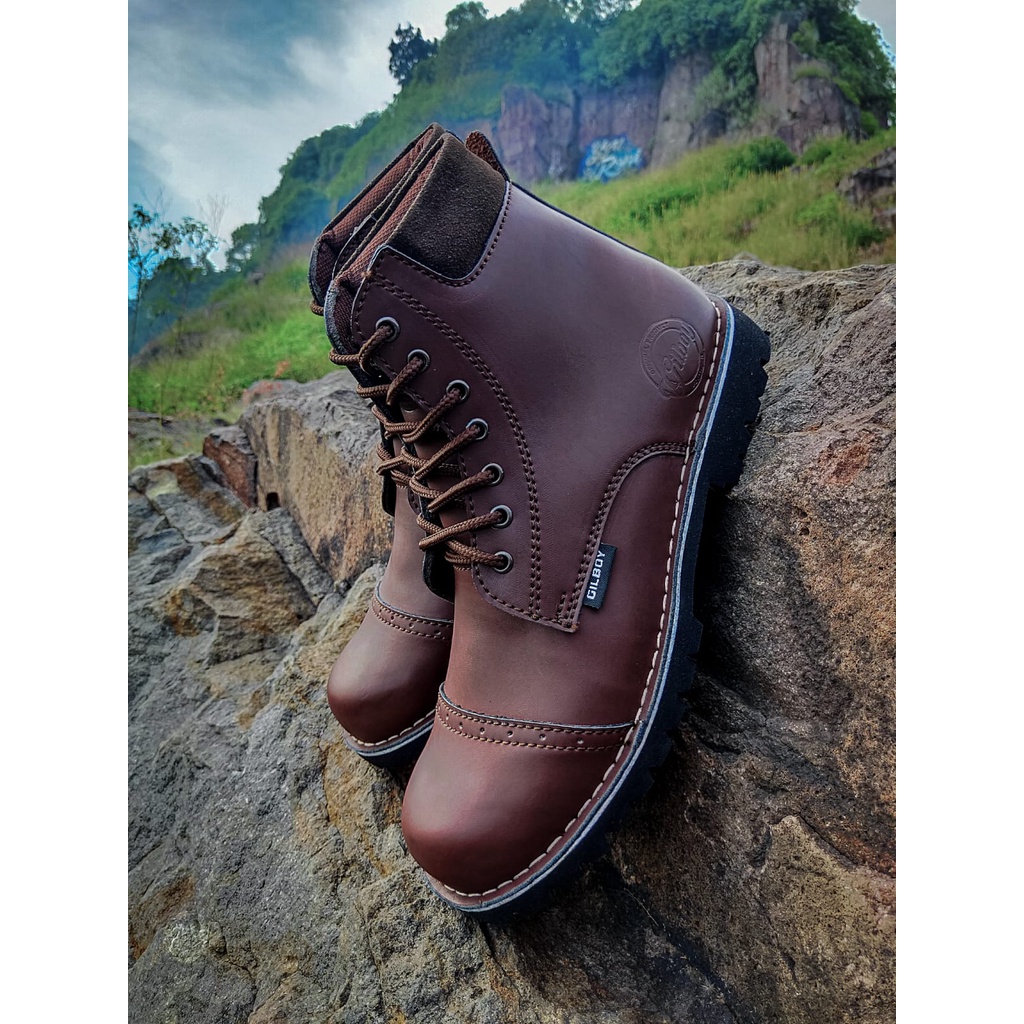 Jual SEPATU PRIA SAFETY BOOTS OUTDOOR PROYEK KERJA LAPANGAN TM02 BROWN ...